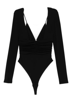 Elisabetta Franchi long-sleeve ruched bodysuit - Black