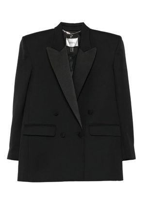 NISSA shawl-lapel double-breasted blazer - Black