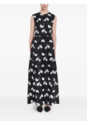 Giambattista Valli carnation-print sequined maxi dress - Black