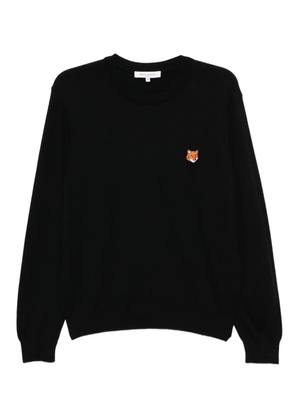 Maison Kitsuné embroidered-logo patch jumper - Black