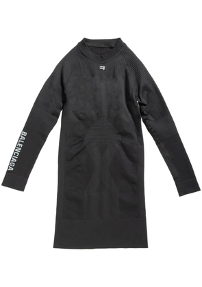 Balenciaga long-sleeved ribbed minidress - Black