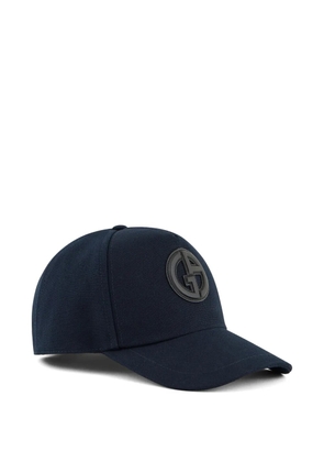 Giorgio Armani logo-appliqué cotton baseball cap - Blue