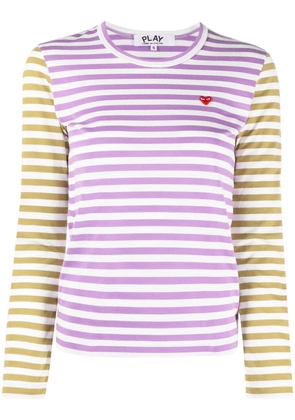 Comme Des Garçons Play heart-patch cotton T-shirt - Purple