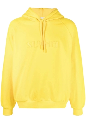Sunnei logo drawstring hoodie - Yellow