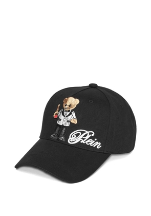 Philipp Plein bear-embroidered baseball cap - Black