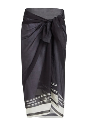 Karl Lagerfeld x Borsalino logo-trim pareo - Black