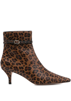 TWINSET 70mm leopard-print boots - Brown