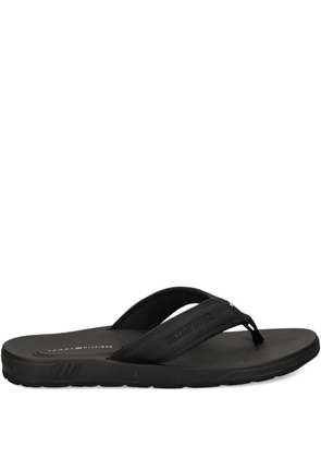 Tommy Hilfiger textured-strap flip-flops - Black