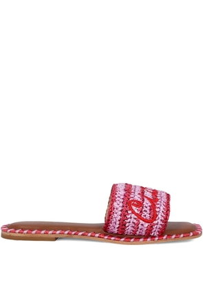 Giada Benincasa embroidered-upper raffia sandals - Pink