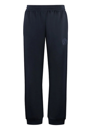 Giorgio Armani logo-print straight-leg trousers - Blue