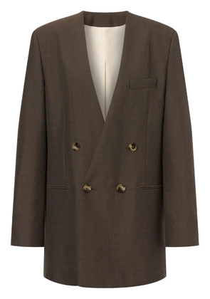 Philosophy Di Lorenzo Serafini lapeless double-breasted blazer - Brown
