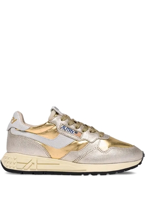 Autry Reelwind Low metallic leather sneakers - Gold
