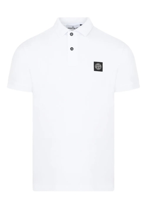 Stone Island button patch polo shirt - White