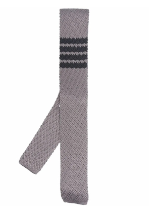 Thom Browne 4-Bar stripe silk tie - Grey