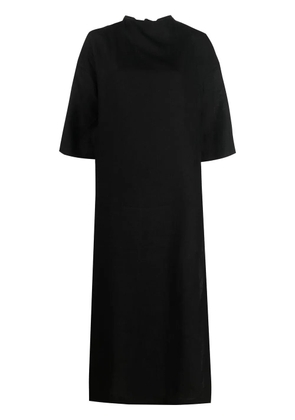 Zeus+Dione Triiris geometric-embroidered linen dress - Black