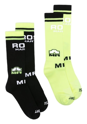 Martine Rose logo-embroidered cotton socks (pack of two) - Black