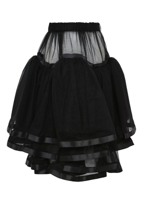 Noir Kei Ninomiya ribbon-trimmed tulle mini skirt - Black