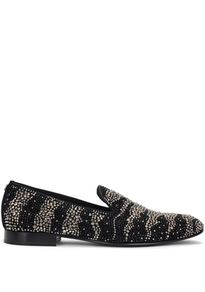 Roberto Cavalli rhinestone-embellished loafers - Black