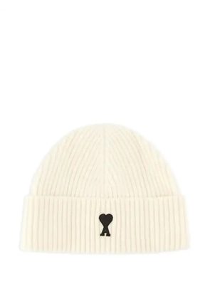 AMI Paris Ami De Coeur wool beanie - Neutrals