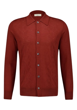 Piacenza Cashmere button-up diamond-pattern shirt - Red