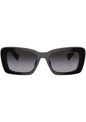 Miu Miu Eyewear logo-plaque square-frame sunglasses - Black