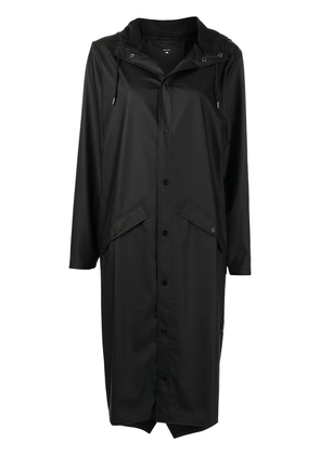 Rains Longer drawstring-hood raincoat - Black