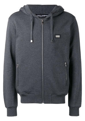 Dolce & Gabbana zip-up cotton hoodie - Grey