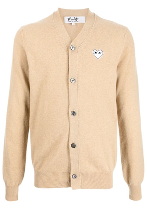 Comme Des Garçons Play embroidered-logo wool cardigan - Brown