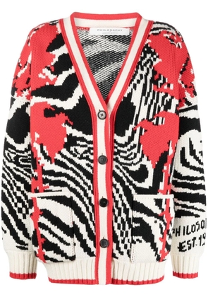 Philosophy Di Lorenzo Serafini zebra-pattern virgin wool cardigan - Black