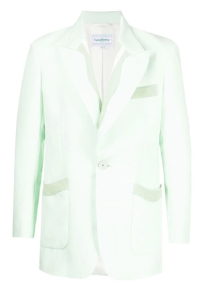 Casablanca Memphis Pinstripe Single Breasted Rib Blazer - Green