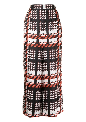 Biyan checked wide-leg trousers - Black