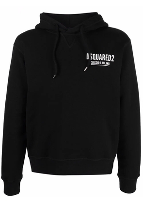 DSQUARED2 logo-print cotton hoodie - Black