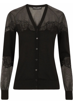 Dolce & Gabbana lace-trim cardigan - Black