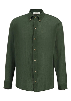 SPIRITUM TULUM button-down collar cotton-gauze shirt - Green