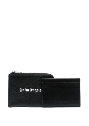 Palm Angels logo-print zip-fastening wallet - Black