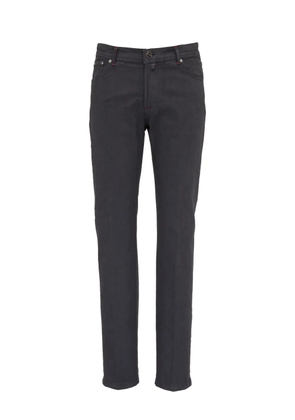 Kiton logo-patch jeans - Grey