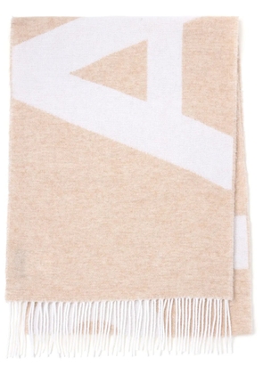 A.P.C. intarsia-knit wool-blend scarf - Neutrals