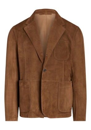 Ralph Lauren Purple Label suede single-breasted blazer - Brown