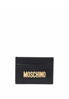 Moschino logo-plaque cardholder - Black