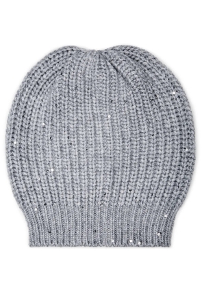 Brunello Cucinelli ribbed-knit beanie - Grey