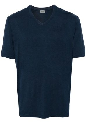 Hanro V-neck mélange-effect T-shirt - Blue