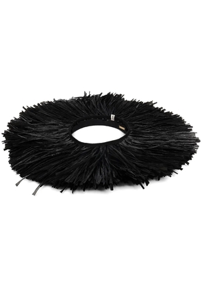 Cult Gaia circular straw fascinator - Black