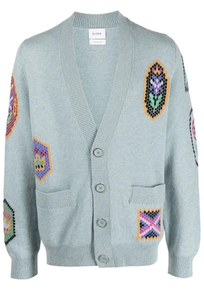 Barrie Scottish Symbols intarsia-knit cardigan - Blue