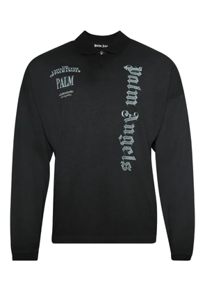 Palm Angels Pa Dollar long-sleeve polo shirt - Black