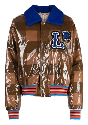 Charles Jeffrey Loverboy checked varsity bomber jacket - Brown