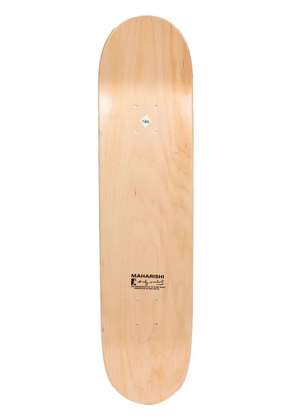 Maharishi logo-print detail skateboard - Brown