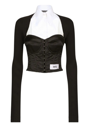 Dolce & Gabbana KIM DOLCE&GABBANA layered-shirt corset top - Black
