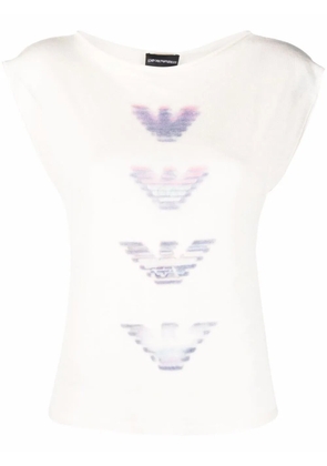 Emporio Armani logo-print sleeveless shirt - Neutrals