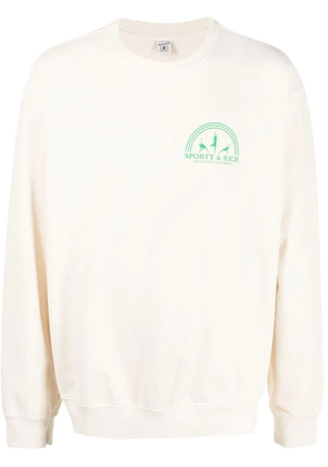 Sporty & Rich Fitness Group logo-print sweatshirt - Neutrals