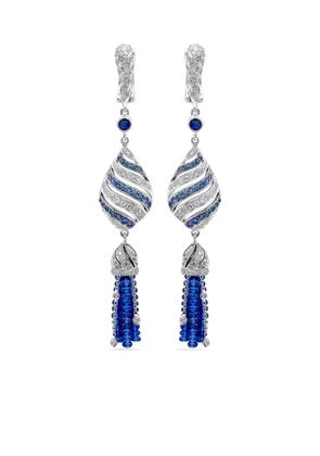 Rewind Vintage Affairs sapphire drop earrings - Silver